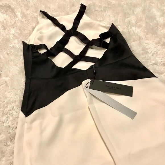 NWT- HALSTON Sleeveless Round Neck Dress - Picture 9 of 16